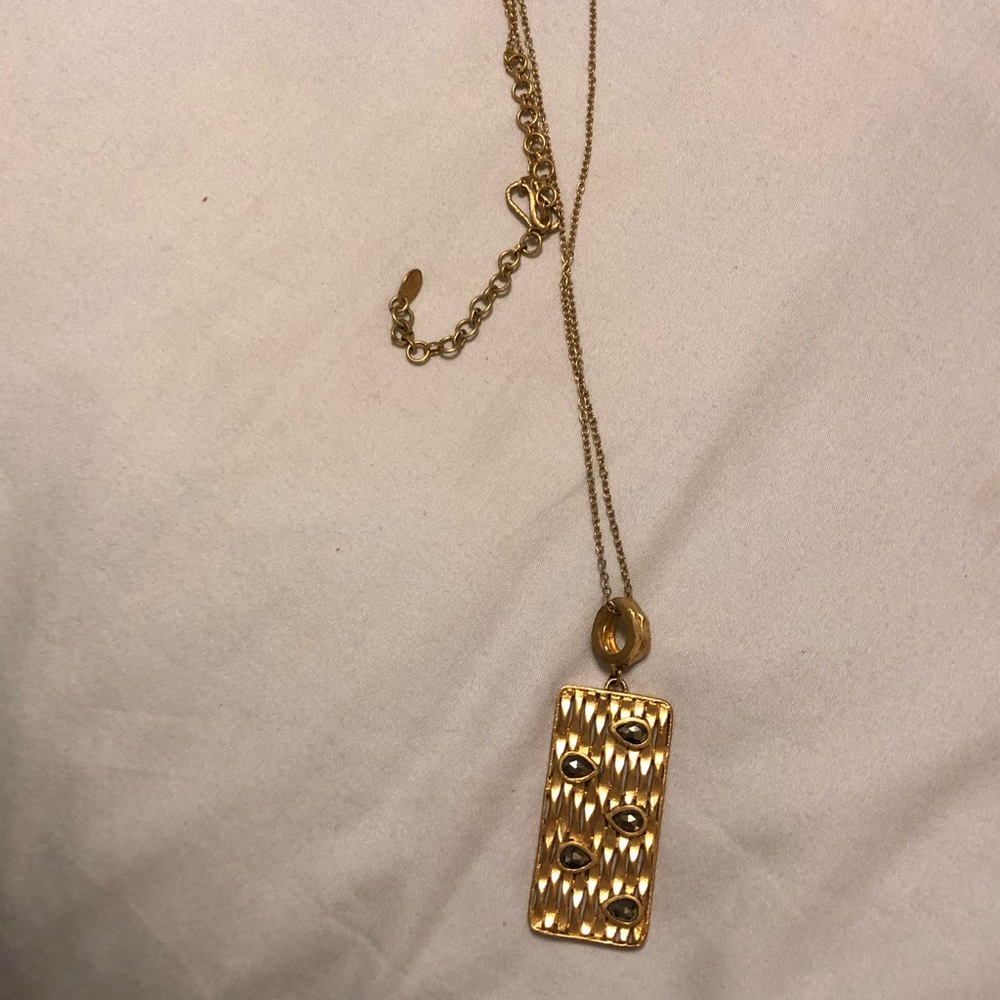 Gold and pyrite pendant necklace